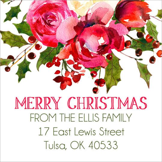 Holiday Bouquet Square Address Labels